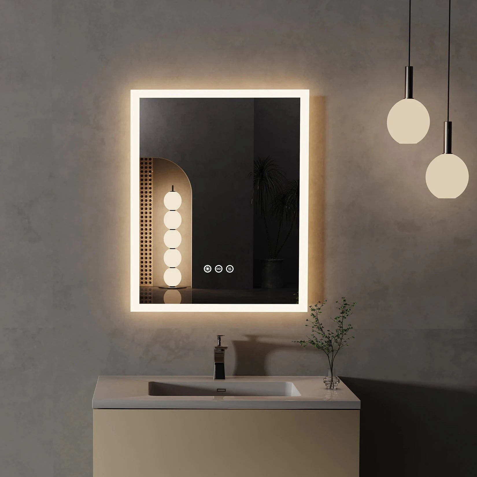 Verthara 16x20 Inch Oval LED Wall Mirror 16x20 inch