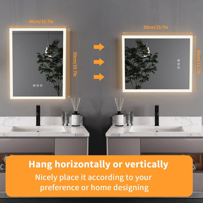 Verthara 16x20 Inch Oval LED Wall Mirror 16x20 inch