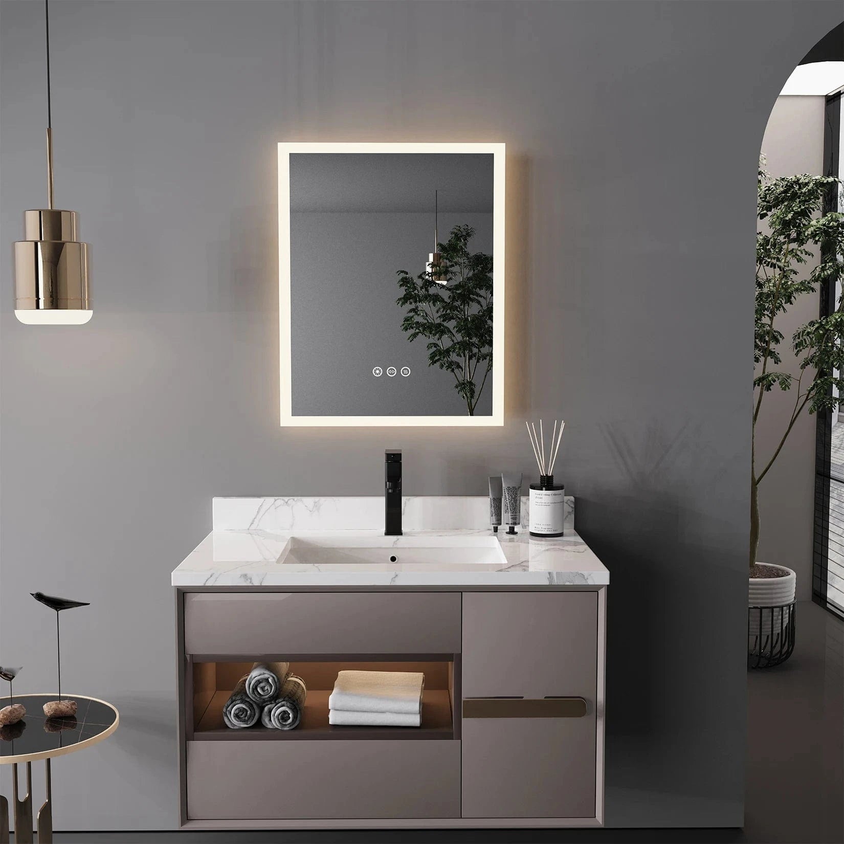 Verthara 16x20 Inch Oval LED Wall Mirror 16x20 inch