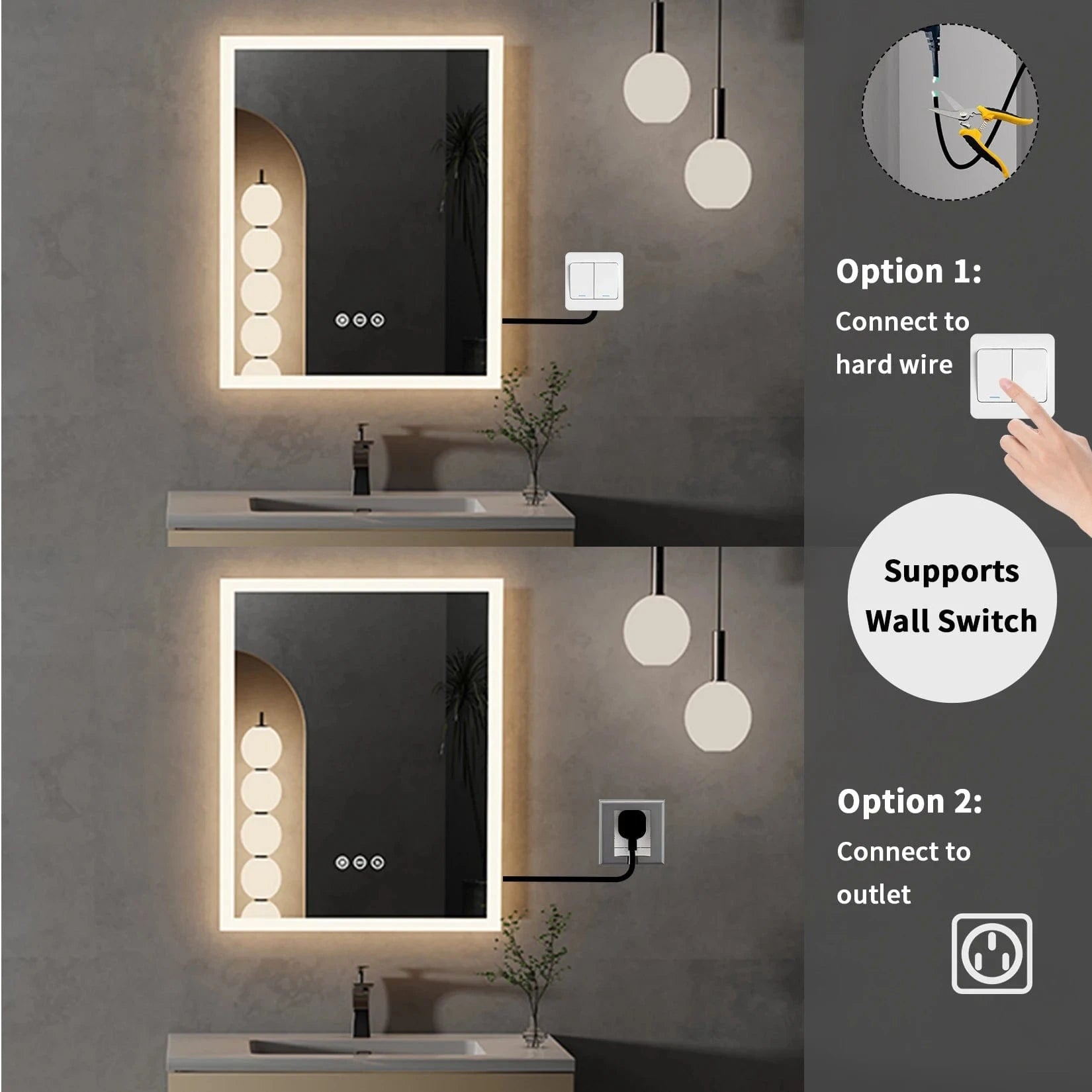 Verthara 16x20 Inch Oval LED Wall Mirror 16x20 inch