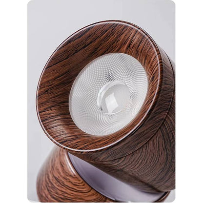 Verthara Adjustable LED Ceiling Light Fixture with Walnut Wood Grain Finish – Retro Wabi Sabi Style Ceiling Lamp
