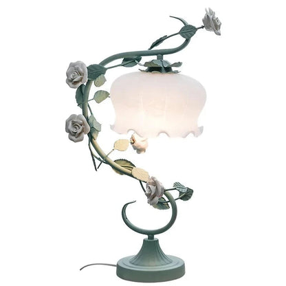 Verthara American Frosted Glass Flower Table Lamp