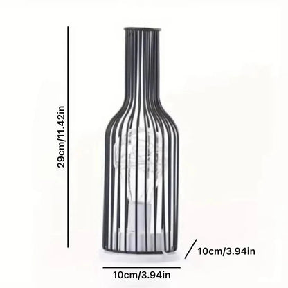 Verthara Battery Operated Iron Wire Cage LED Table Lamp – Decorative Bedside Lamp for Bedroom and Living Room, Warm White Light