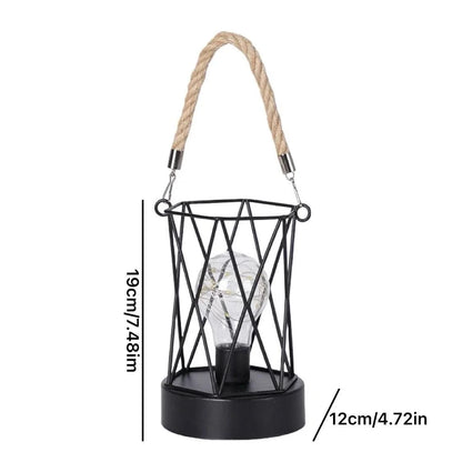 Verthara Battery Operated Iron Wire Cage LED Table Lamp – Decorative Bedside Lamp for Bedroom and Living Room, Warm White Light