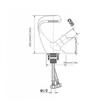 Verthara Black Copper Waterfall Bathroom Faucet – Hot and Cold Single Hole Basin Tap for Undercounter Sinks