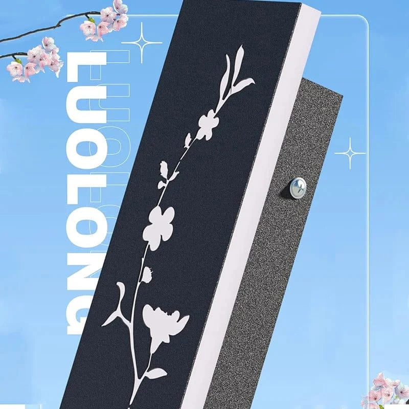 Verthara Black LED Outdoor Wall Light with Waterproof IP67 Rating and Peach Flower Pattern - Stainless Steel Wall Sconce for Garden or Villa