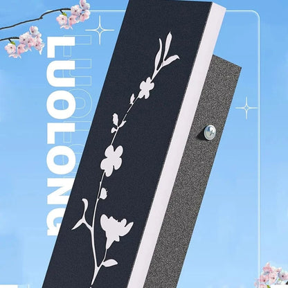 Verthara Black LED Outdoor Wall Light with Waterproof IP67 Rating and Peach Flower Pattern - Stainless Steel Wall Sconce for Garden or Villa