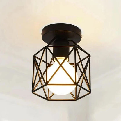 Verthara Black Pendant Light – Modern Industrial Metal Cage Design for Kitchen Island Lighting and Dining Room CBK1