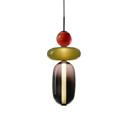 Verthara Colorful Glass Pendant Lamp – Italian Design Chandelier for Stylish Indoor Lighting B1-3heads / Neutral light