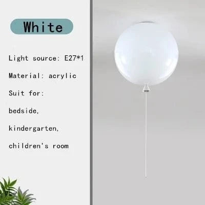 Verthara Colorful LED Ceiling Light Fixture for Kids' Rooms – Energy-Efficient Balloon Design, Eye-Safe Illumination, 15-Inch Diameter White / Dia25cm / Warm White