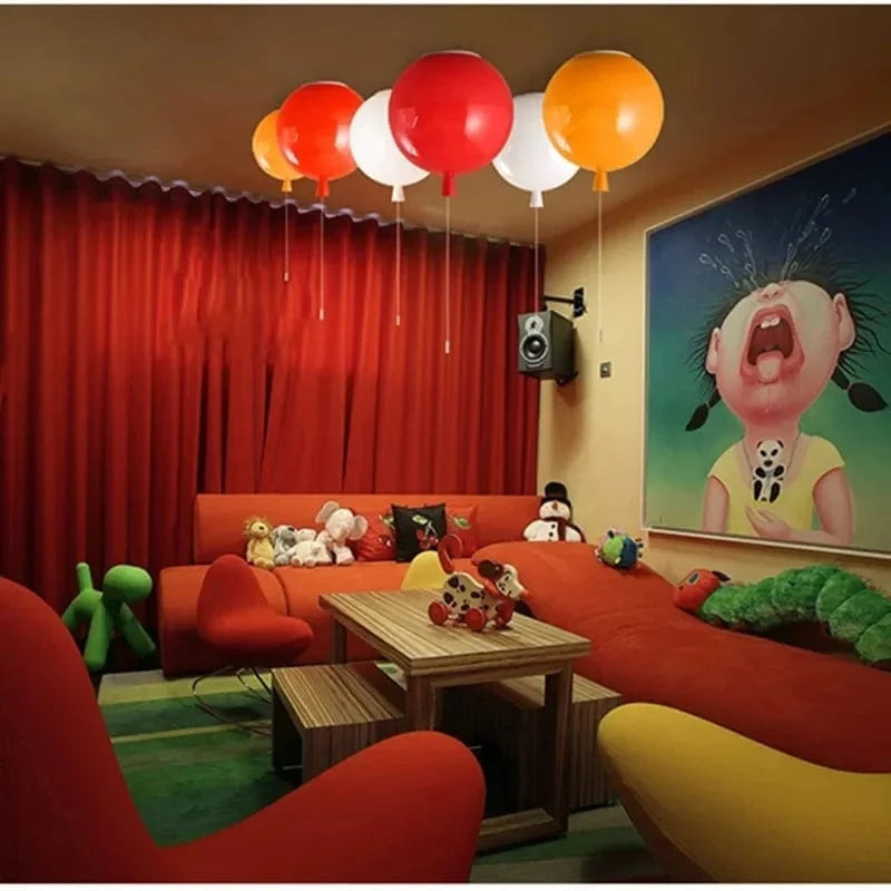 Verthara Colorful LED Ceiling Light Fixture for Kids' Rooms – Energy-Efficient Balloon Design, Eye-Safe Illumination, 15-Inch Diameter