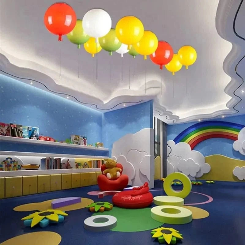 Verthara Colorful LED Ceiling Light Fixture for Kids' Rooms – Energy-Efficient Balloon Design, Eye-Safe Illumination, 15-Inch Diameter