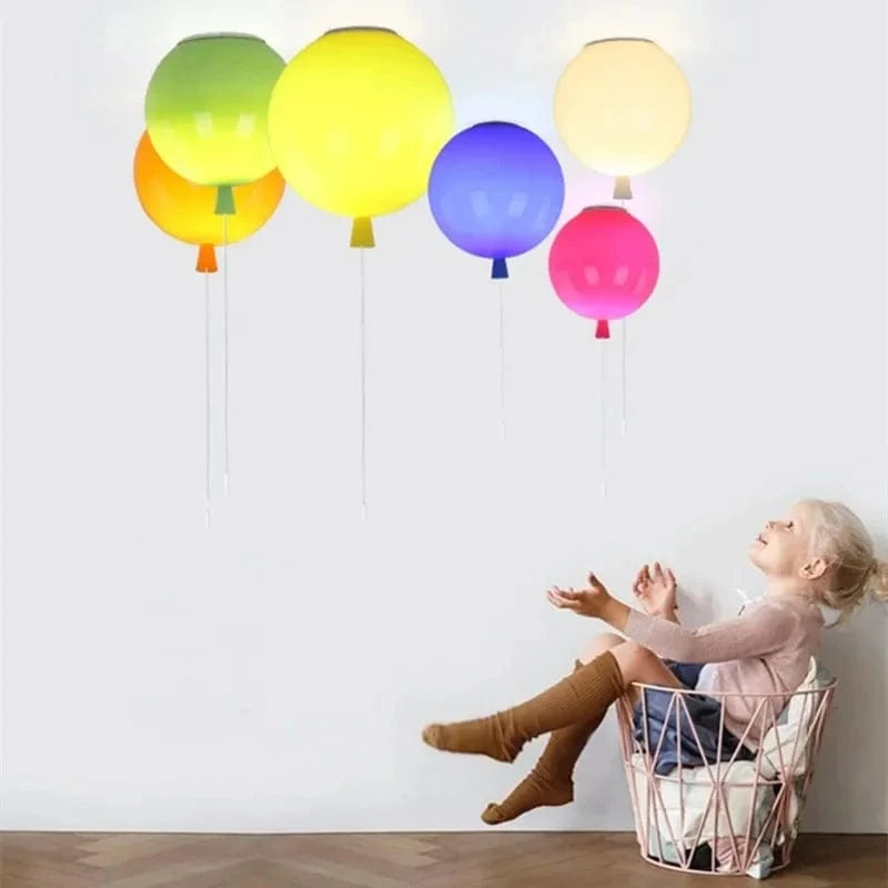 Verthara Colorful LED Ceiling Light Fixture for Kids' Rooms – Energy-Efficient Balloon Design, Eye-Safe Illumination, 15-Inch Diameter