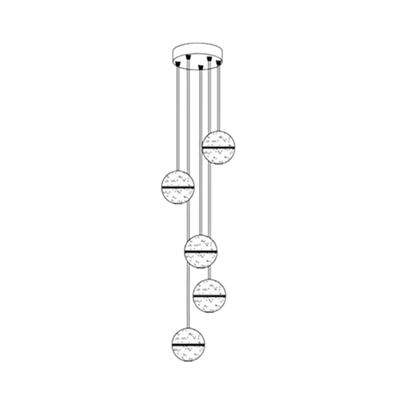 Verthara Crystal Pendant Lights 5 bulbs round / Warm white