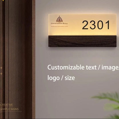 Verthara Custom LED Door Number Light - Illuminated - Modern Design - High-Quality Acrylic - Easy Mounting - Bright Visibility - Ideal For Hotels