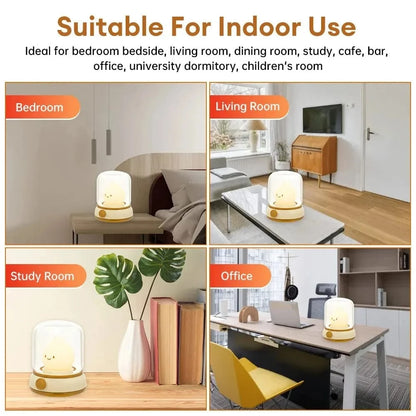 Verthara Cute Mini LED Night Light – Portable Cartoon Table Lamp for Bedroom and Home Decor, USB Rechargeable