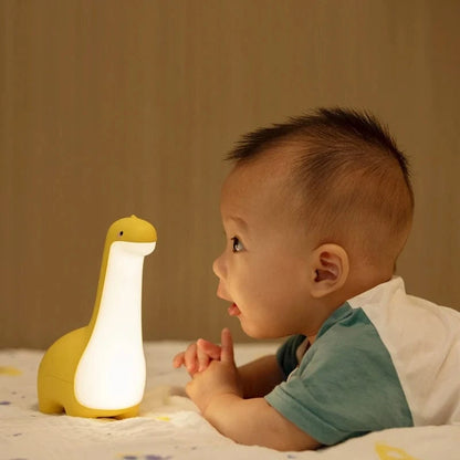 Verthara Dinosaur Night Light with Adjustable Brightness and Timer – USB Rechargeable Kids Night Lamp for Soothing Bedtime Glow