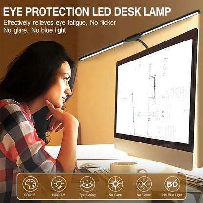 Verthara Double Head LED Clip Desk Lamp with 3 Color Modes and 10 Dimmable Settings for Home Office Lighting 2 HEAD Dimmable