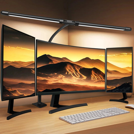 Verthara Double Head LED Clip Desk Lamp with 3 Color Modes and 10 Dimmable Settings for Home Office Lighting 2 HEAD Dimmable