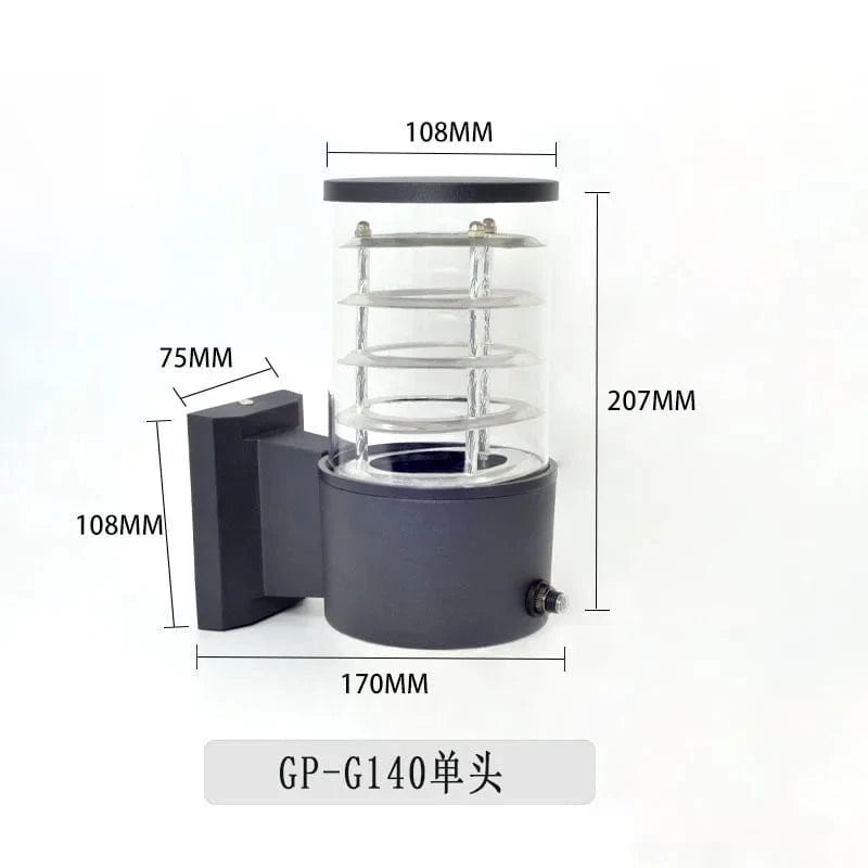 Verthara E27 LED Outdoor Wall Lamp, Waterproof Glass and Aluminum Up Down Glow Sconce for Garden, Balcony, Modern Exterior Wall Lights B-1 head no sensor / Cold White