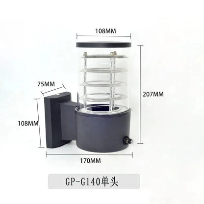 Verthara E27 LED Outdoor Wall Lamp, Waterproof Glass and Aluminum Up Down Glow Sconce for Garden, Balcony, Modern Exterior Wall Lights B-1 head no sensor / Cold White