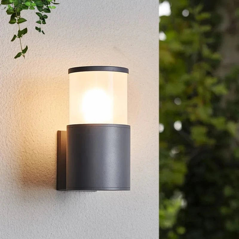 Verthara E27 LED Outdoor Wall Lamp, Waterproof Glass and Aluminum Up Down Glow Sconce for Garden, Balcony, Modern Exterior Wall Lights