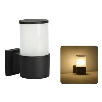 Verthara E27 LED Outdoor Wall Lamp, Waterproof Glass and Aluminum Up Down Glow Sconce for Garden, Balcony, Modern Exterior Wall Lights S-1 head no sensor / Warm White