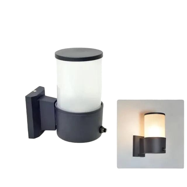 Verthara E27 LED Outdoor Wall Lamp, Waterproof Glass and Aluminum Up Down Glow Sconce for Garden, Balcony, Modern Exterior Wall Lights C-1 head with sensor / Cold White