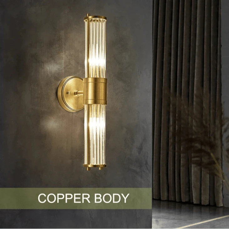 Verthara Elegant Copper Wall Sconce Lighting Fixture with E14 Base - Stylish Indoor Wall Lamp for Living Room, Bedroom, and Hallway