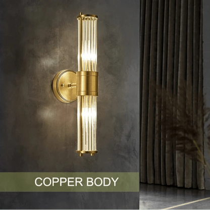 Verthara Elegant Copper Wall Sconce Lighting Fixture with E14 Base - Stylish Indoor Wall Lamp for Living Room, Bedroom, and Hallway
