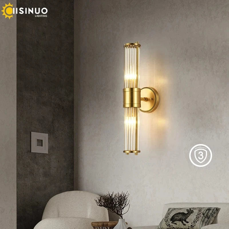 Verthara Elegant Copper Wall Sconce Lighting Fixture with E14 Base - Stylish Indoor Wall Lamp for Living Room, Bedroom, and Hallway