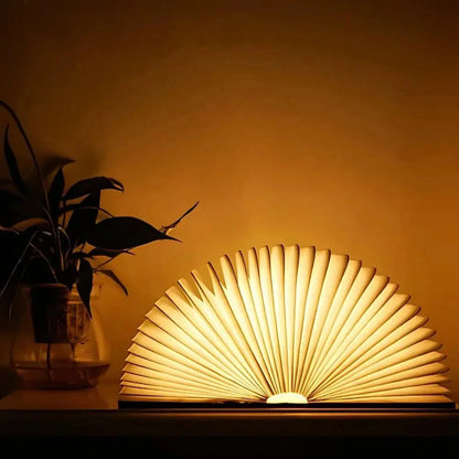 Verthara Foldable LED Book Lamp Black Walnut Book - Medium