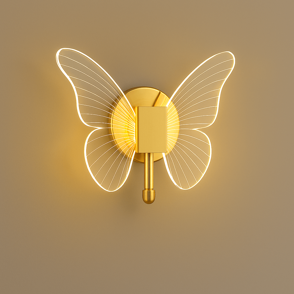 Verthara Golden LED Butterfly Pendant Light Gold No Switch / Tricolor Light