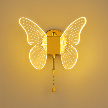 Verthara Golden LED Butterfly Pendant Light Gold With Switch / Tricolor Light