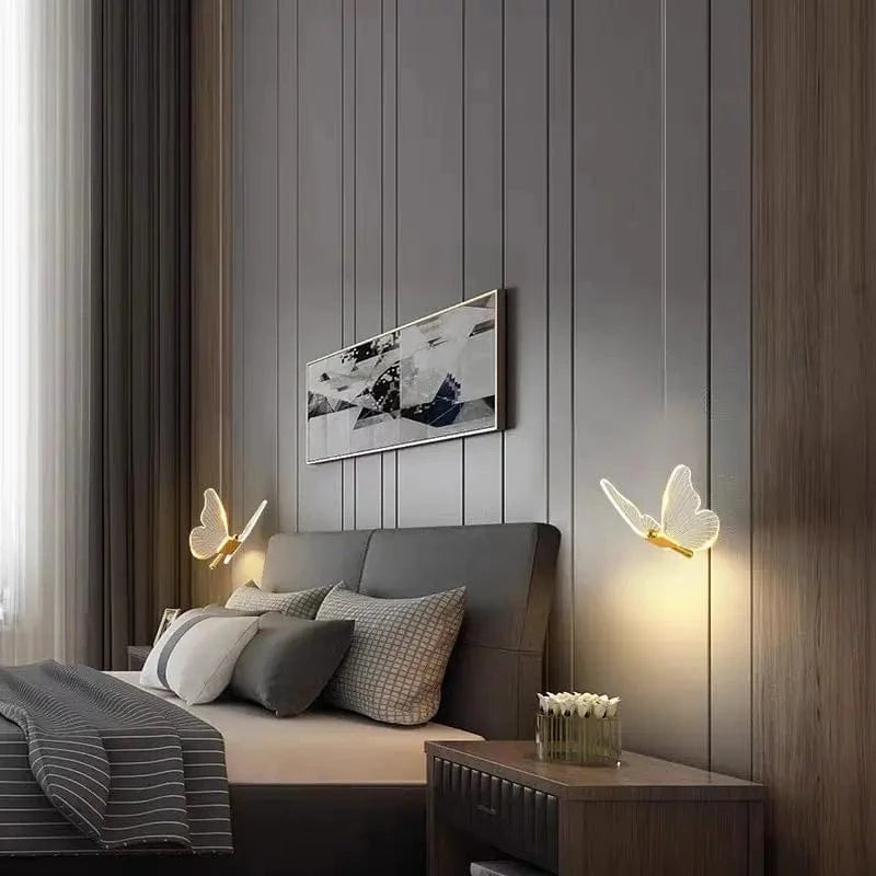 Verthara Golden LED Butterfly Pendant Light