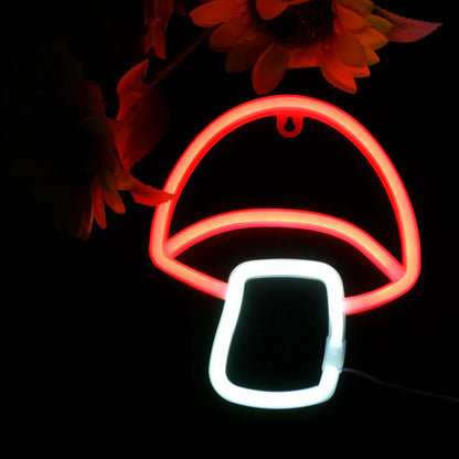 Verthara Halloween LED Neon Sign – Spooky USB or Battery Powered Decorative Night Light for Parties and Events Mushroom Red