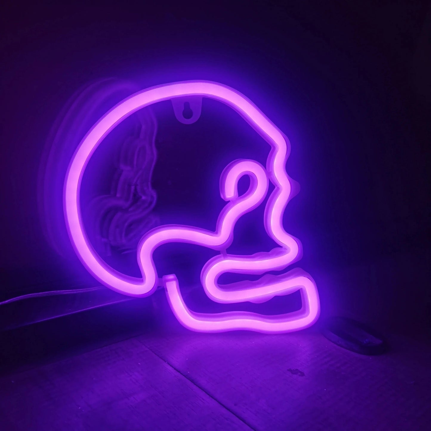 Verthara Halloween LED Neon Sign – Spooky USB or Battery Powered Decorative Night Light for Parties and Events Skull Purple