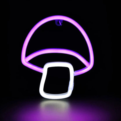 Verthara Halloween LED Neon Sign – Spooky USB or Battery Powered Decorative Night Light for Parties and Events Mushroom Purple