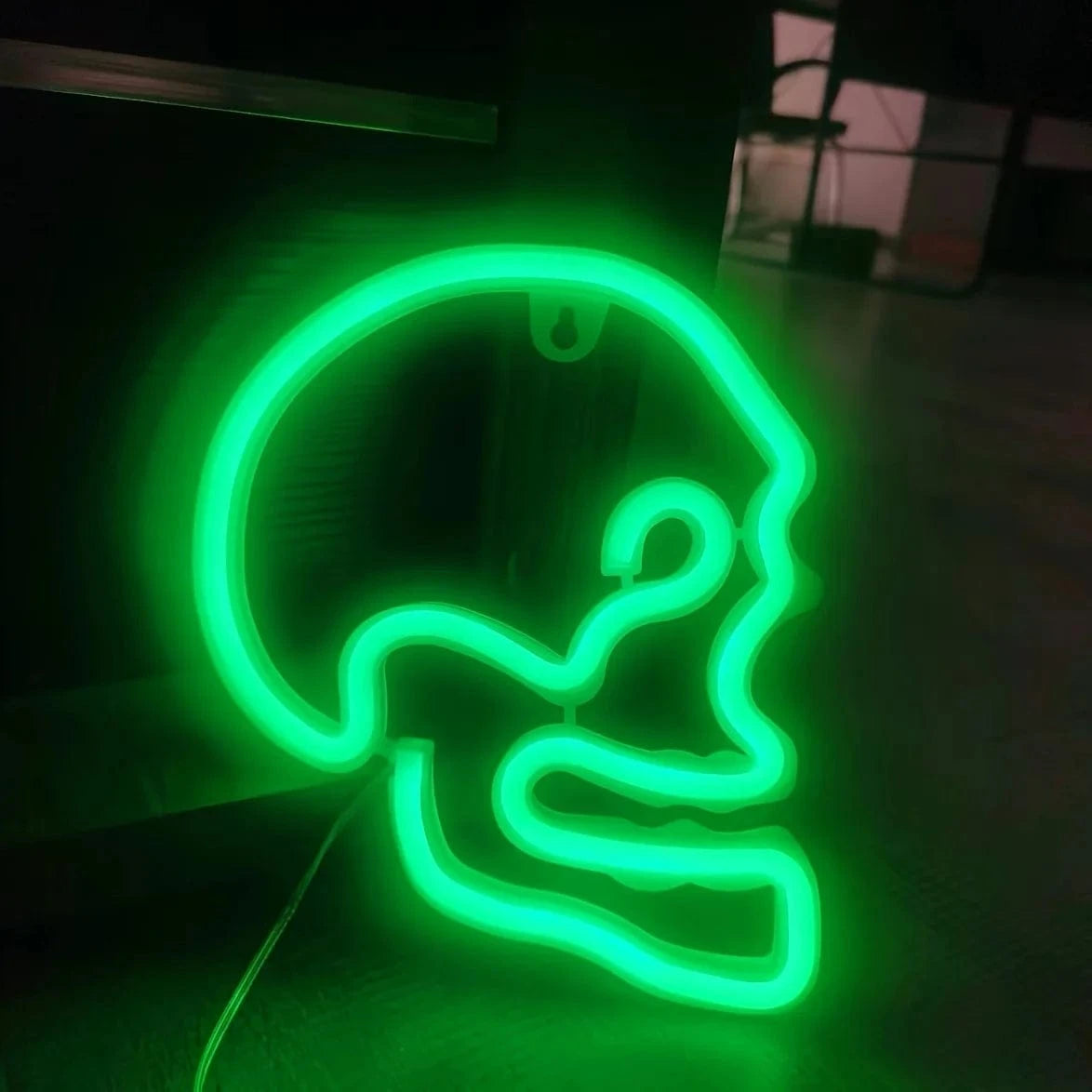 Verthara Halloween LED Neon Sign – Spooky USB or Battery Powered Decorative Night Light for Parties and Events Skull Green