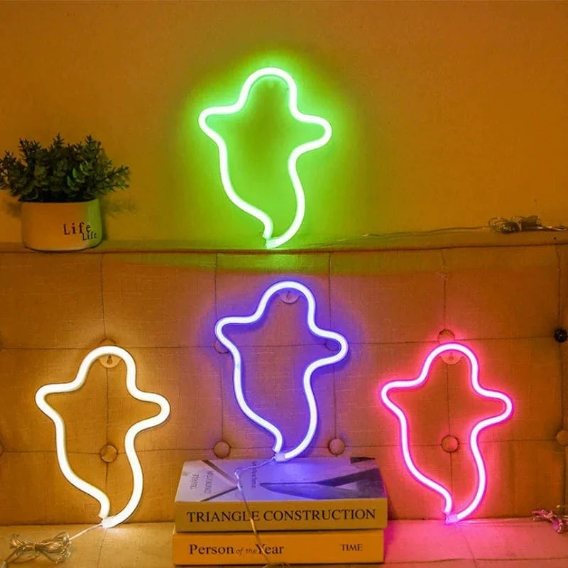 Verthara Halloween LED Neon Sign – Spooky USB or Battery Powered Decorative Night Light for Parties and Events