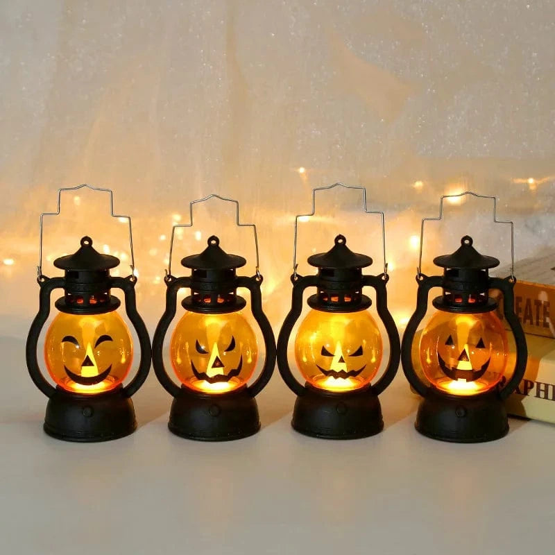Verthara Halloween LED Pumpkin Lantern Light – Retro Jack O Lantern Hanging Decor for Parties and Seasonal Use