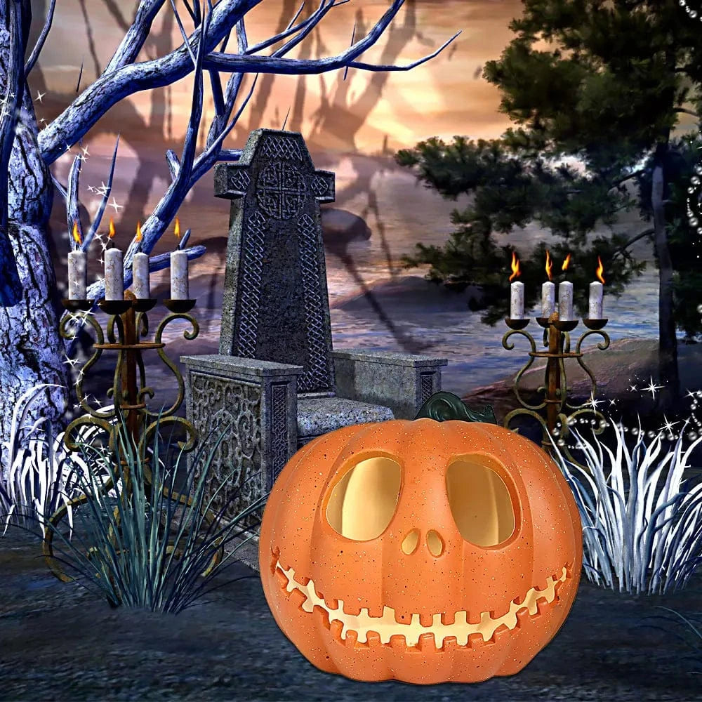 Verthara Halloween Pumpkin LED Lantern Light – 23cm Decorative Jack-o-Lantern for Indoor and Outdoor Halloween Decorations Default