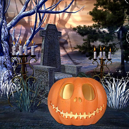 Verthara Halloween Pumpkin LED Lantern Light – 23cm Decorative Jack-o-Lantern for Indoor and Outdoor Halloween Decorations Default
