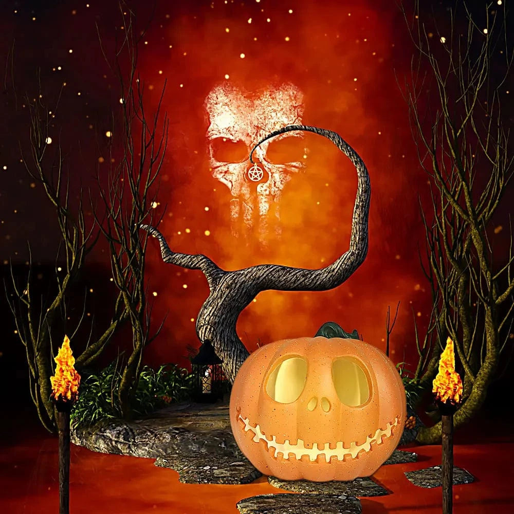 Verthara Halloween Pumpkin LED Lantern Light – 23cm Decorative Jack-o-Lantern for Indoor and Outdoor Halloween Decorations Default