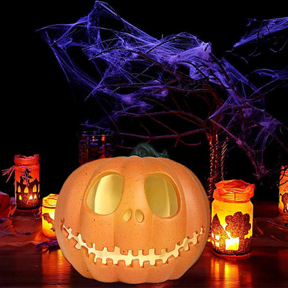 Verthara Halloween Pumpkin LED Lantern Light – 23cm Decorative Jack-o-Lantern for Indoor and Outdoor Halloween Decorations Default