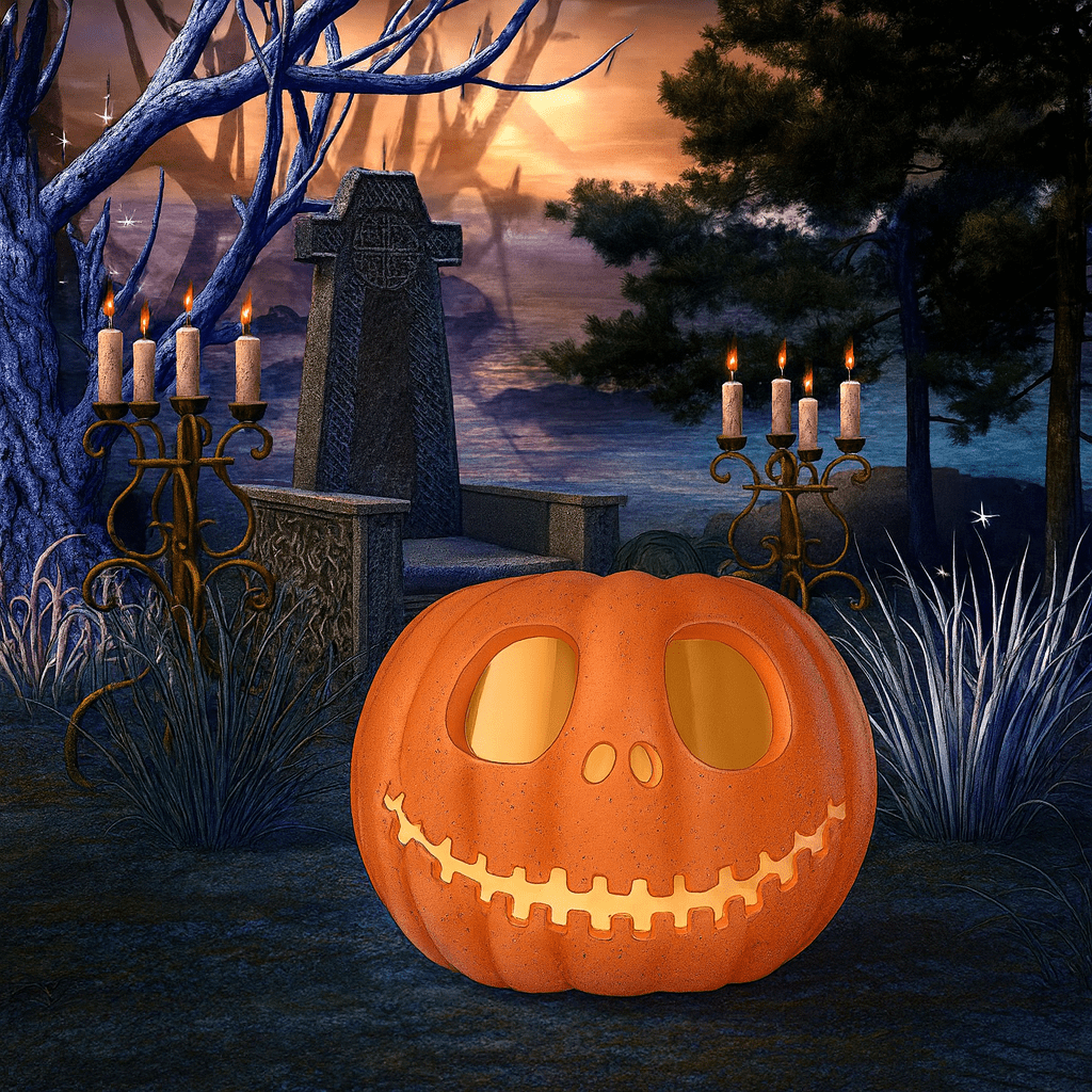 Verthara Halloween Pumpkin LED Lantern Light – 23cm Decorative Jack-o-Lantern for Indoor and Outdoor Halloween Decorations Default