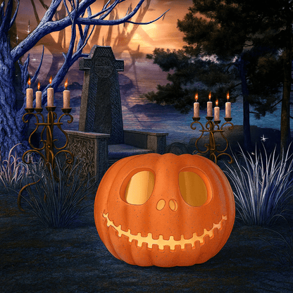 Verthara Halloween Pumpkin LED Lantern Light – 23cm Decorative Jack-o-Lantern for Indoor and Outdoor Halloween Decorations Default