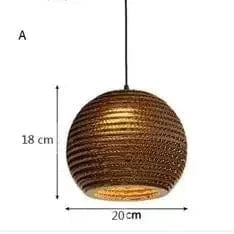 Verthara Handmade Rattan Pendant Light – Modern Paper Honeycomb Hanging Light for Living Room and Cafe – Eco-Friendly Design