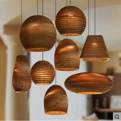 Verthara Handmade Rattan Pendant Light – Modern Paper Honeycomb Hanging Light for Living Room and Cafe – Eco-Friendly Design