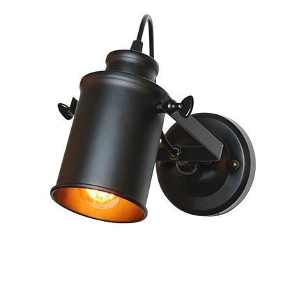 Verthara Industrial Vintage Wall Sconce – Rustic Iron Wall Lamp for Bedroom, Balcony, and Hallway Decor Black No Switch / 110V Warm Light